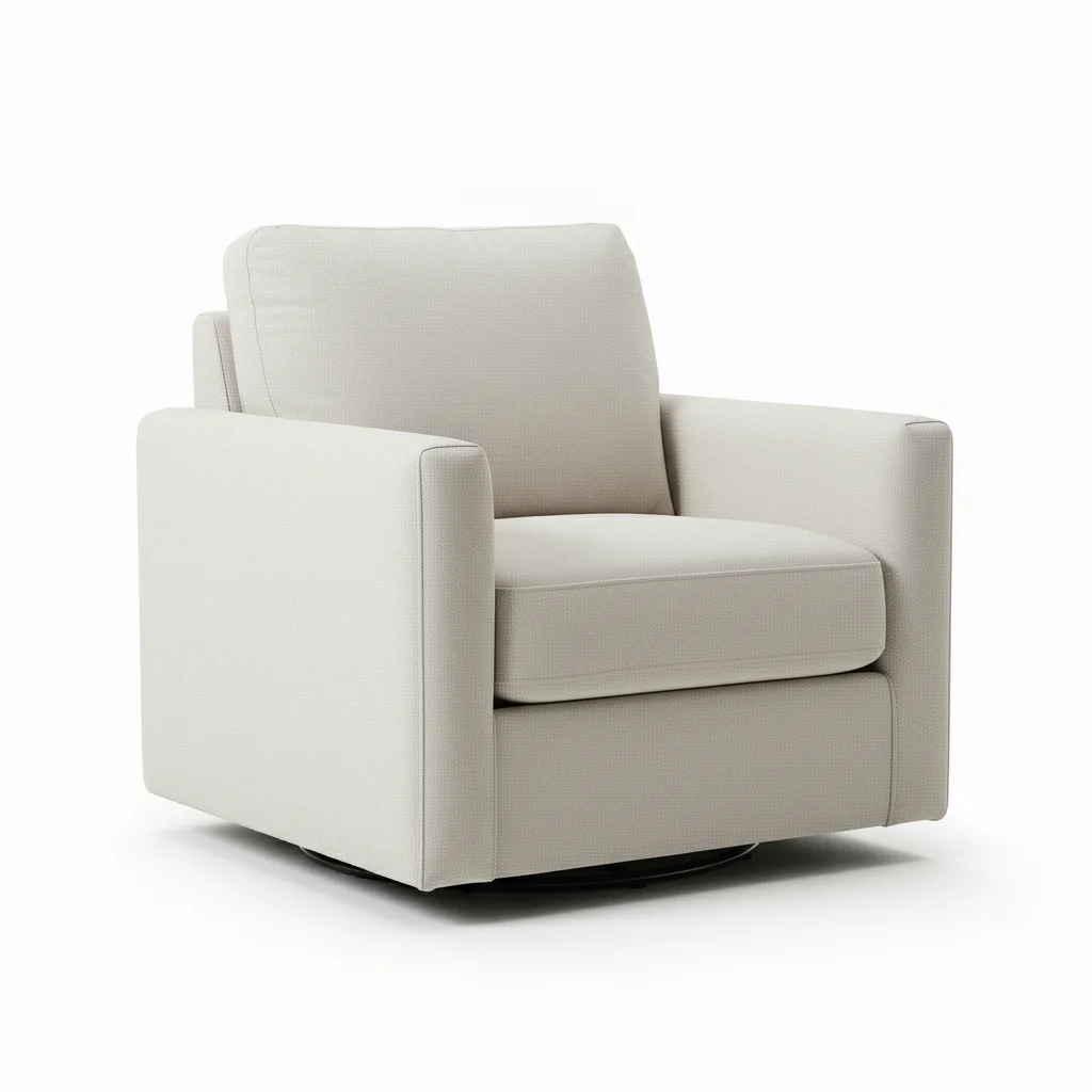 Cozy Barrel Accent Chair, Modern Upholstered Swivel Living Room Chair