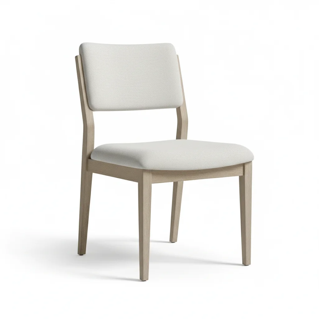Modern Farmhouse Upholstered Dining Chair with Padded Fabric Seat