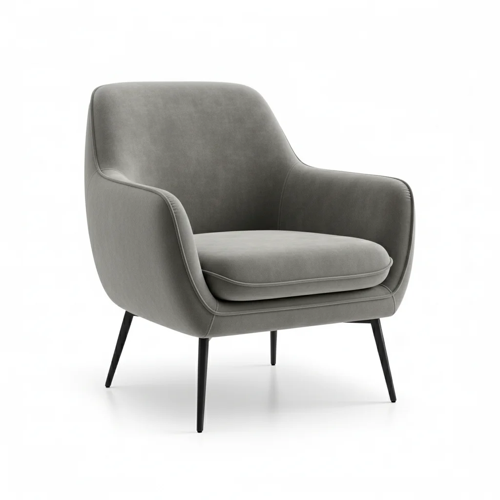 Contemporary Velvet Accent Chair | Plush Upholstered Living Room Chair